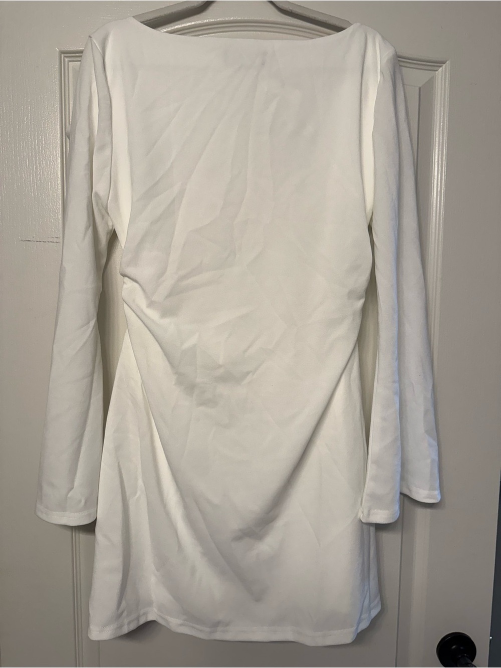 Cider White Bow Shoulder Mini Dress XL NWT Fully Lined Stretch Mini - Picture 4 of 8